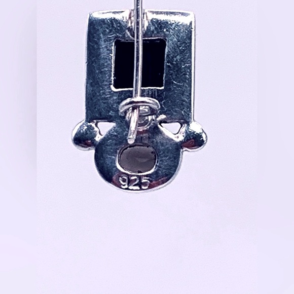 Silpada Vintage Rare Sterling Silver Onyx & Smoky Quartz Locking Wire Earrings - Picture 4 of 14